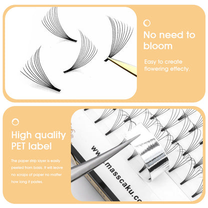 Premade Fans Short Stem Lashes 4D