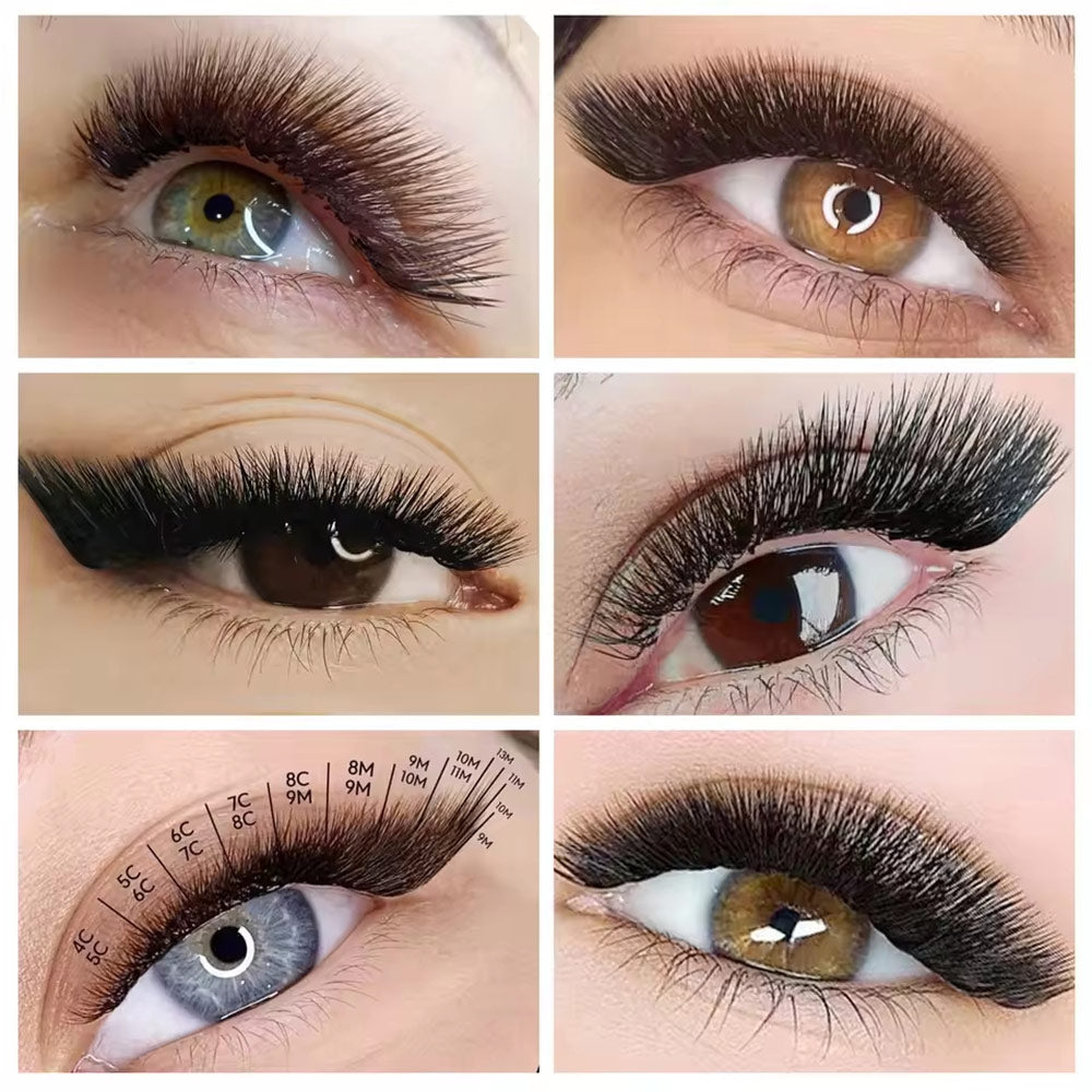 3D W Shaped Premade Fans Eyelash L LU M Curl