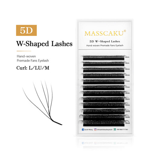 Extensiones de pestañas prefabricadas en forma de W 3D 