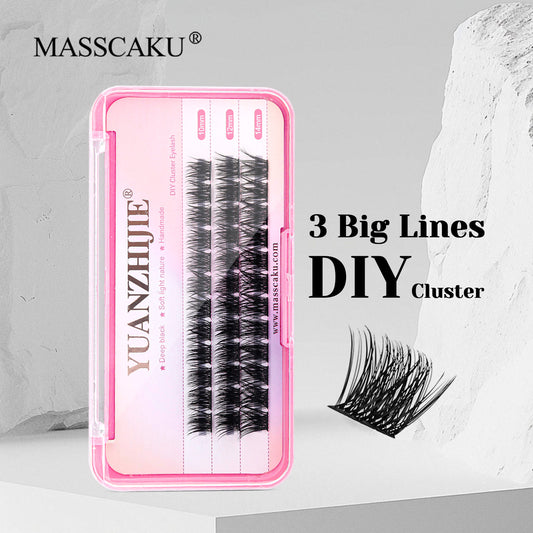 3 Big Lines DlY Clusters Lash Extention #674