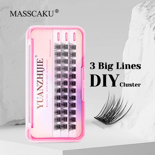 3 Big Lines DlY Clusters Lash Extention #675