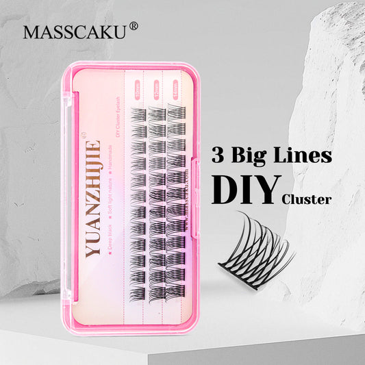 3 Big Lines DlY Clusters Lash Extention #676