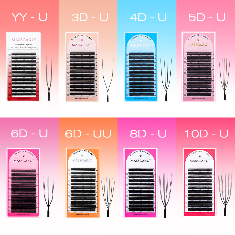 رموش بنية 5D على شكل حرف W 