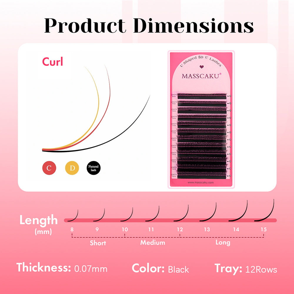 رموش بنية 5D على شكل حرف W 