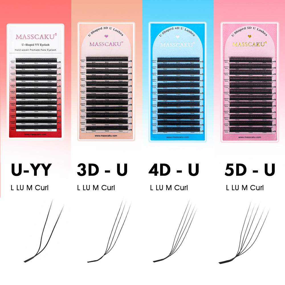 رموش بنية 5D على شكل حرف W 