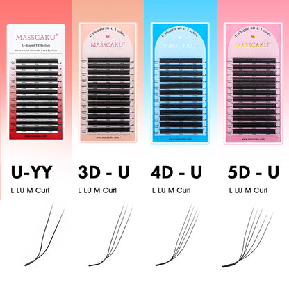 رموش بنية 5D على شكل حرف W 