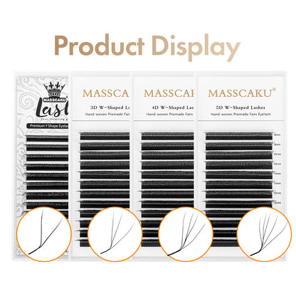 3D W Shaped Premade Fans Eyelash L LU M Curl