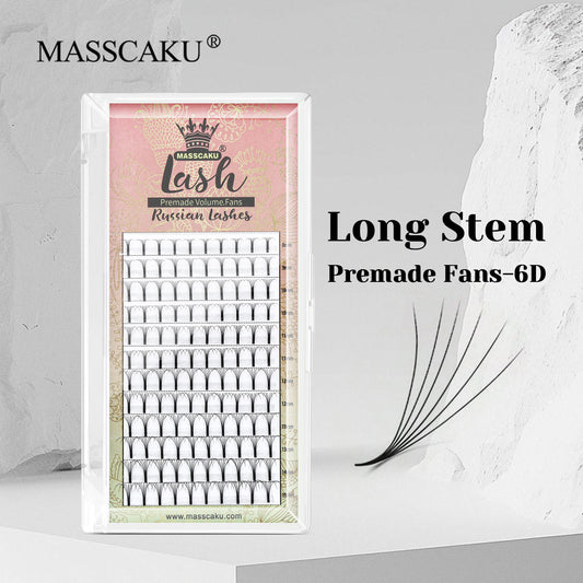 Premade Fans Long Stem Lashes 6D