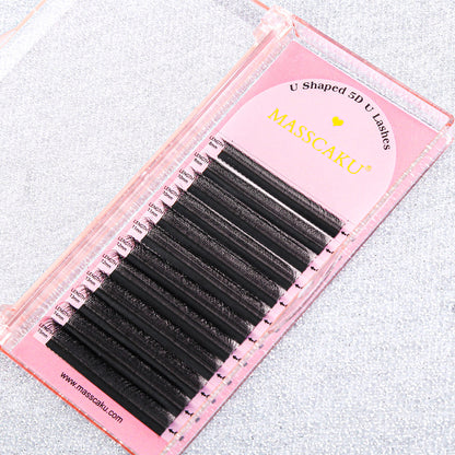 رموش بنية 5D على شكل حرف W 