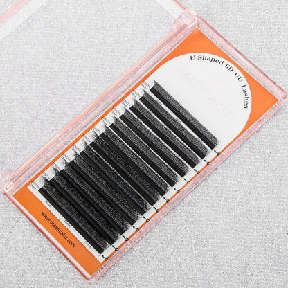 رموش بنية 5D على شكل حرف W 