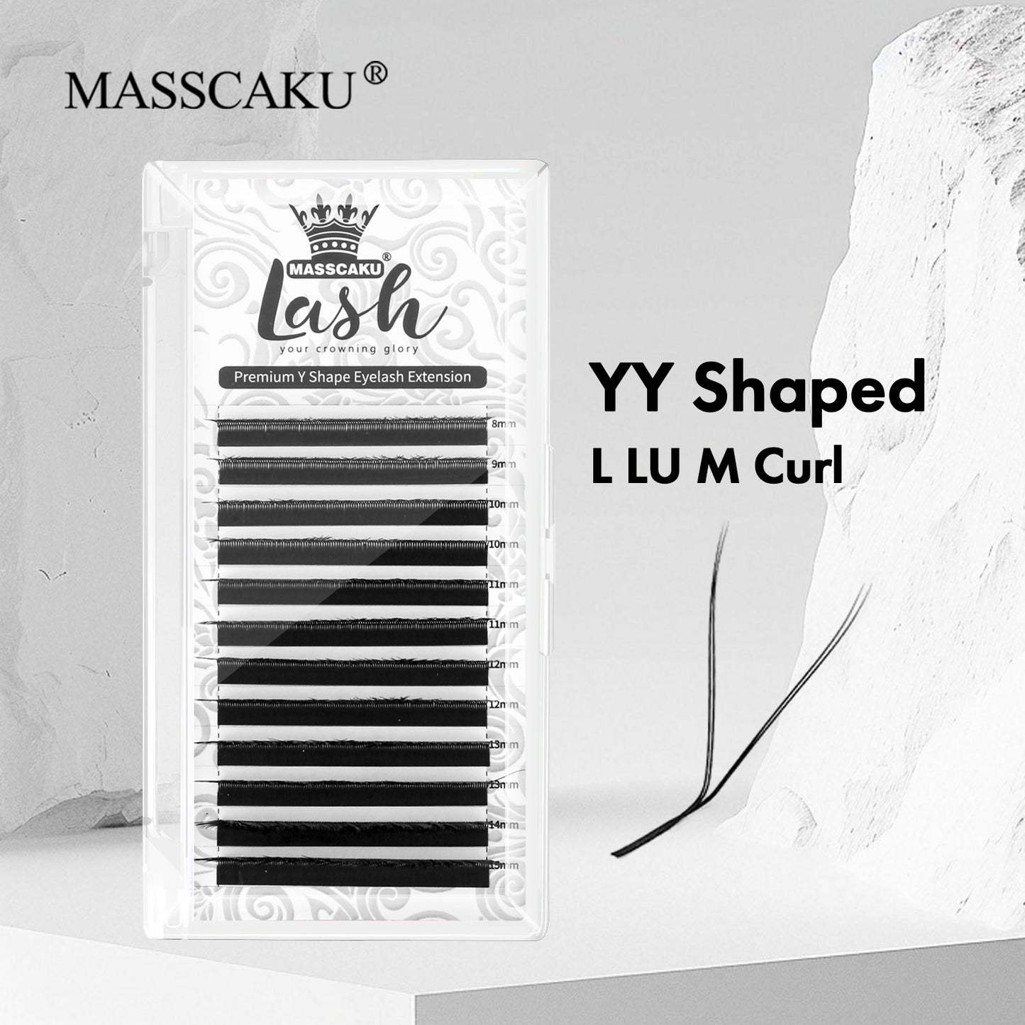 Y Shaped Premade Fans Eyelash L LU M Curl