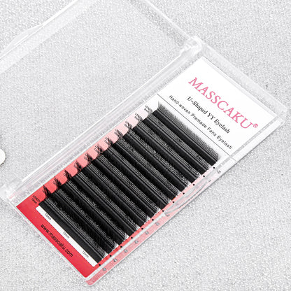 رموش بنية 5D على شكل حرف W 