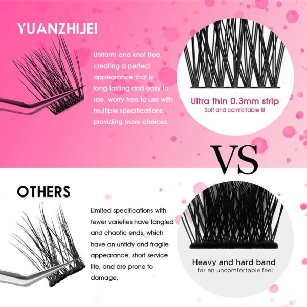 12 Big Rows DIY Cluster Eyelash Extension