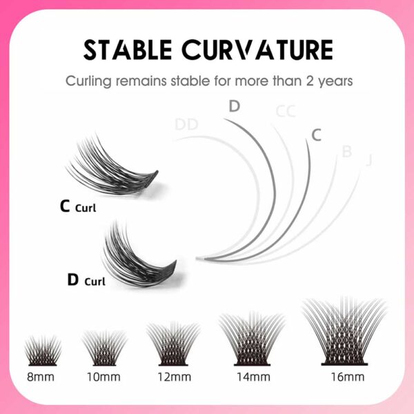 12 Big Rows DIY Cluster Eyelash Extension