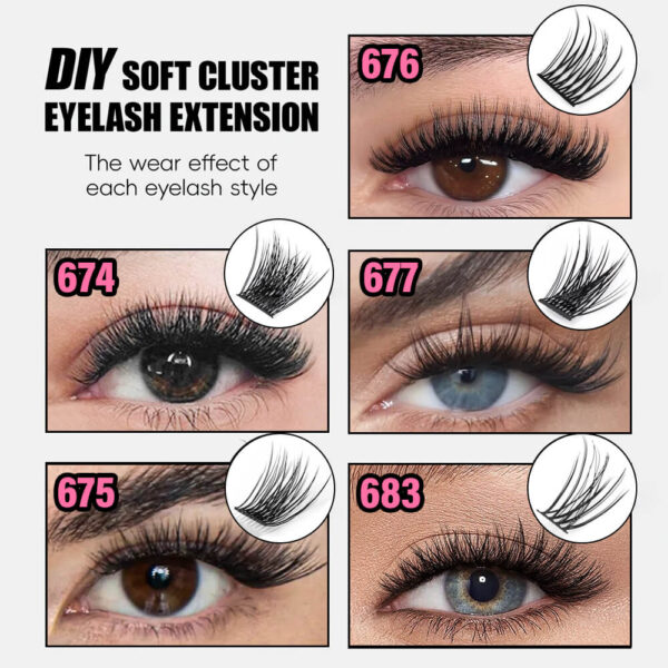 3 Rows DIY Cluster Eyelash Extension