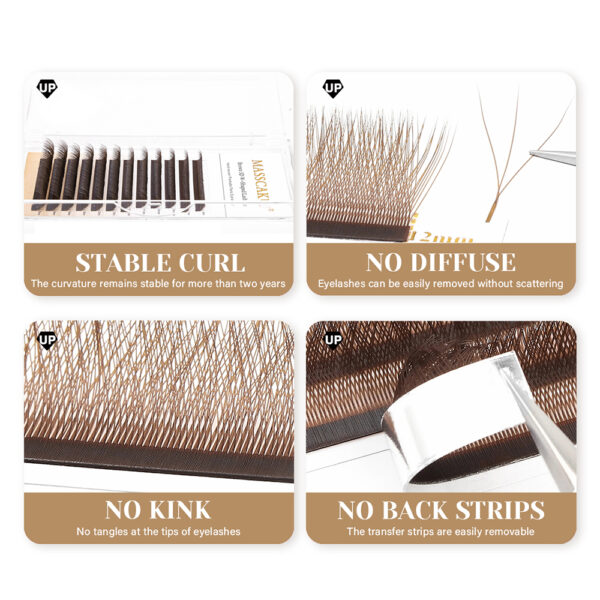 Brown 3D/4D/5D W Shaped Lashes - Image 5