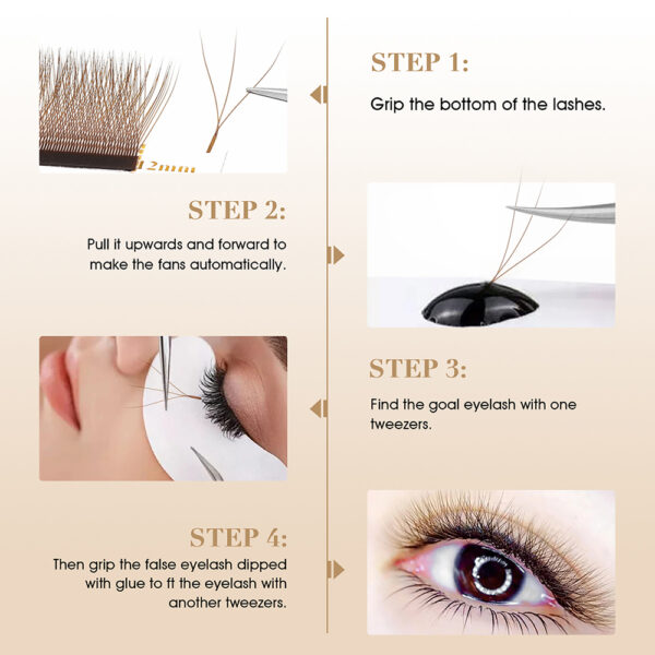 Brown 3D/4D/5D W Shaped Lashes - Image 6